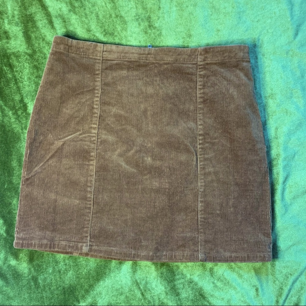 Brown corduroy mini skirt